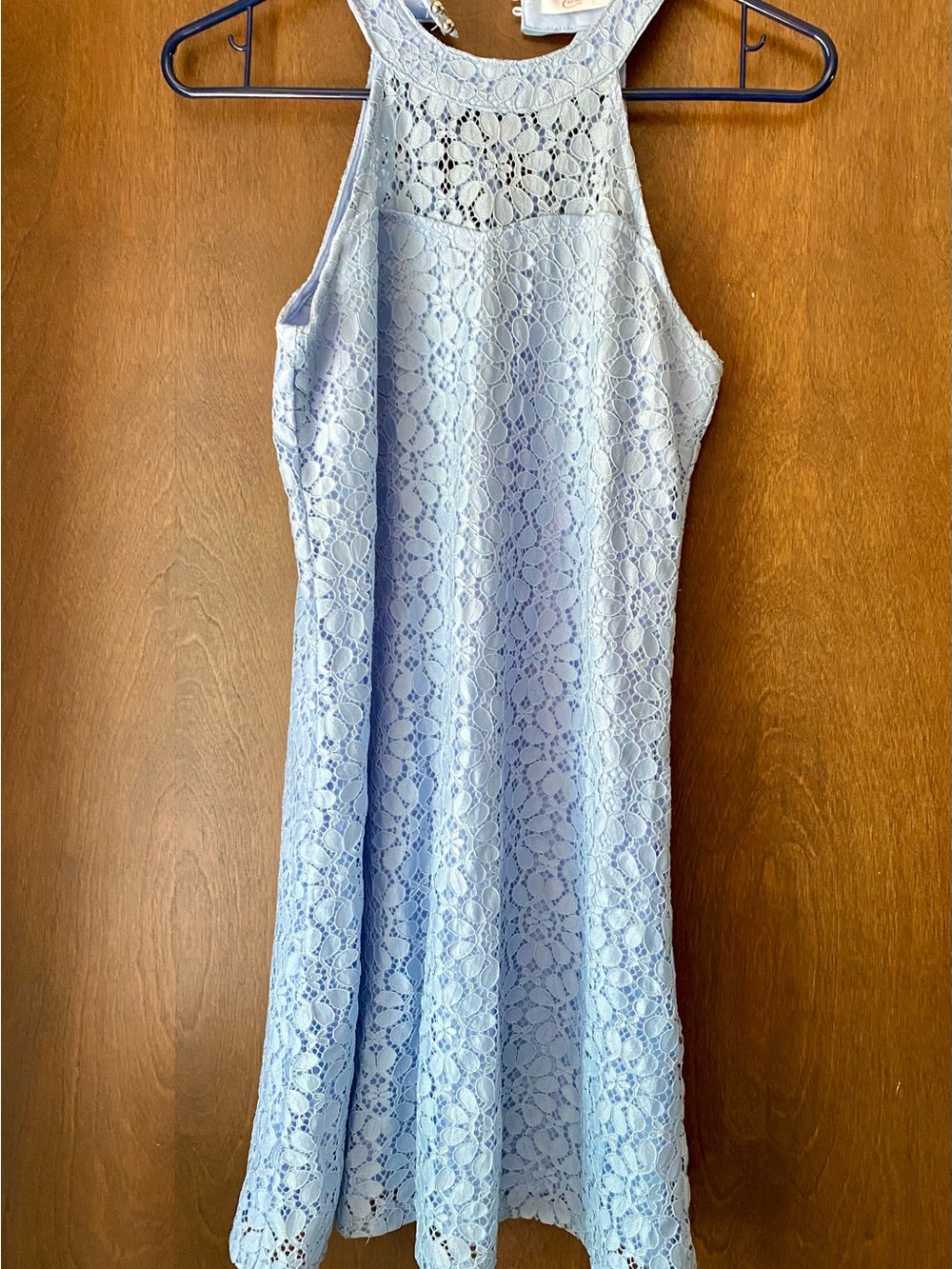 Candie's Light Blue Lace Halter Dress
